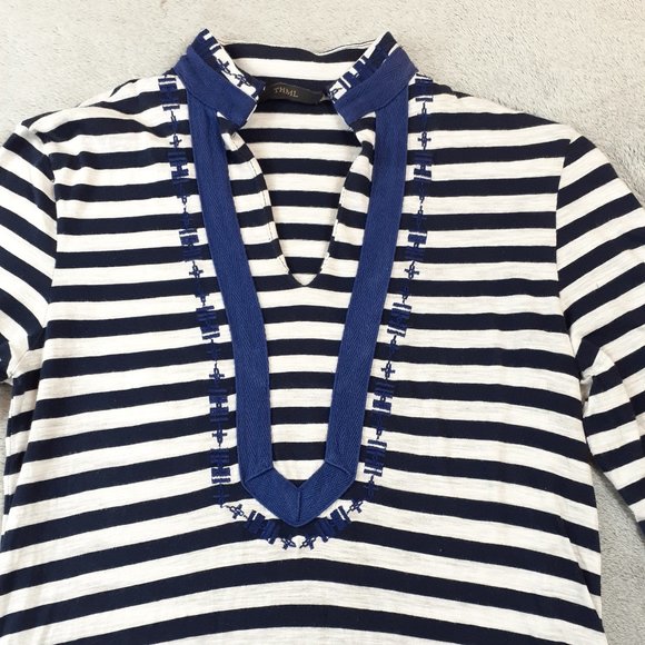 Anthro THML Boho 3/4 Sleeve Striped Tunic Top S - Picture 6 of 15